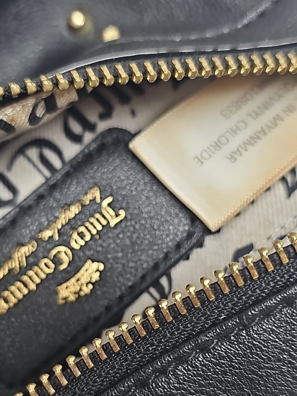 Black Women’s Crossbody Bag with Gold Accent - Picture 7 of 7